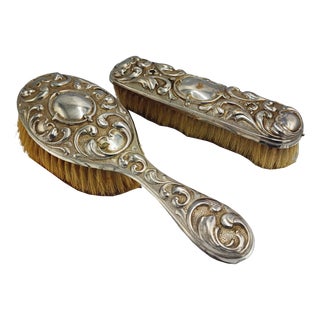 Plated Brush, 1890s, Set of 2 For Sale