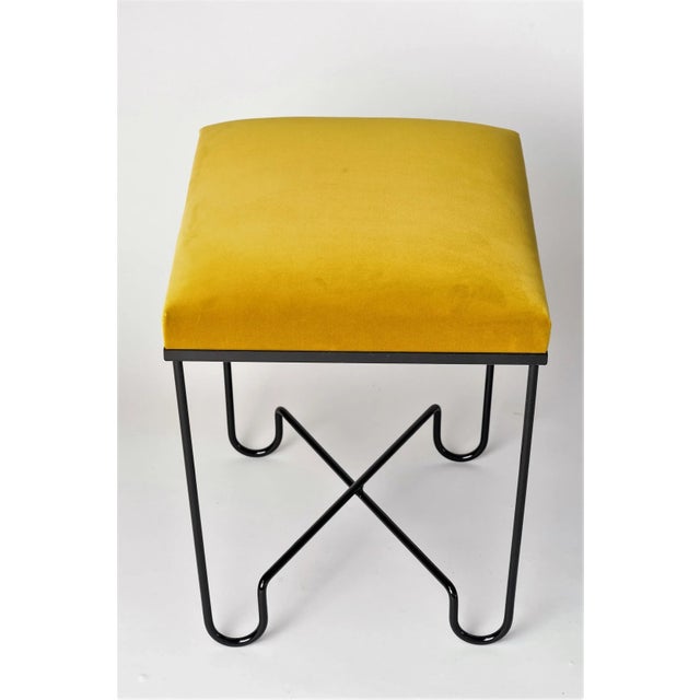 Aronde Black Lacquered Feet and Gold Velvet Benches by Facto Atelier Paris For Sale - Image 9 of 10