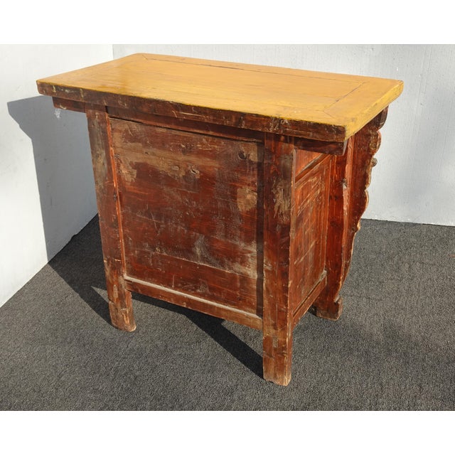 Antique Hand Painted Asian Chinoiserie Altar Cabinet For Sale - Image 12 of 12