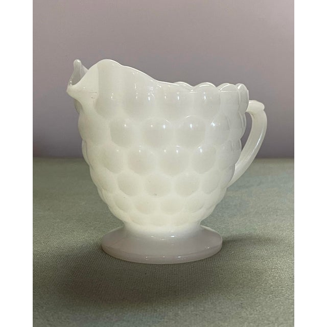 Mid 20th Century Mid 20th Century Anchor Hocking Bubble Milk Glass Creamer For Sale - Image 5 of 7