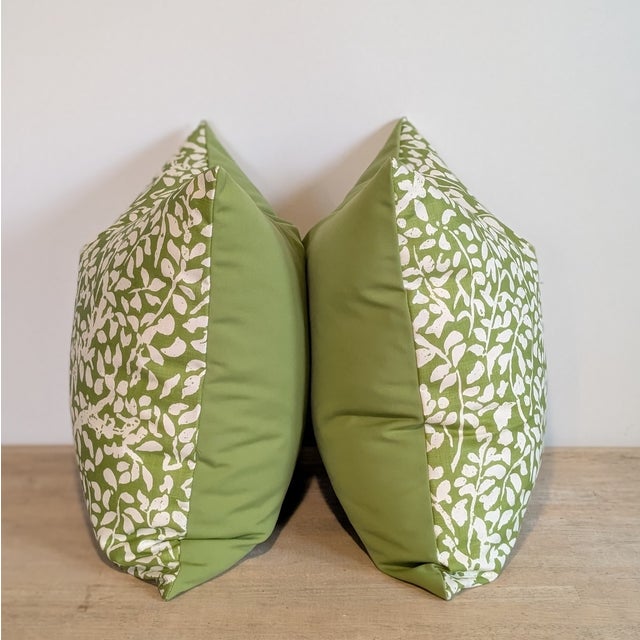Quadrille/ China Seas Arbre de Matisse Reverse Jungle Green on White Suncloth pillows, is a fun tree outdoor print....
