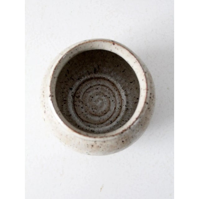 Greige Vintage Studio Pottery Cachepot For Sale - Image 8 of 10