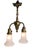Metal Early Electric Brass and Glass Two Arm Light Fixture C. 1900/20's For Sale - Image 7 of 18