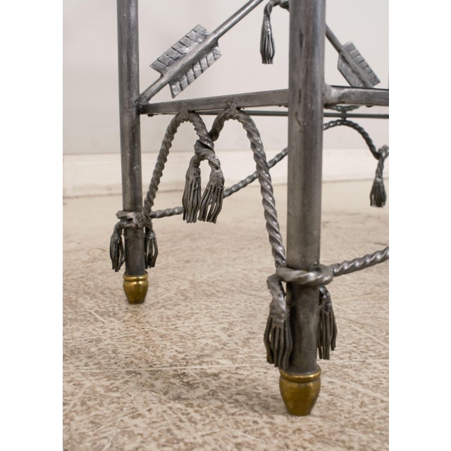 Neoclassical Style Wrought Iron Brass & Glass Wine Rack For Sale - Image 11 of 12