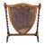 1920s English Caned Shield Fireplace Screen With Oak Barley Twist Frame For Sale