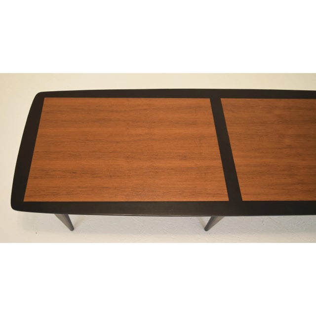 Mid-Century Modern Mid Century Teak and Black Lacquer Two-Tone Coffee Table For Sale - Image 3 of 8