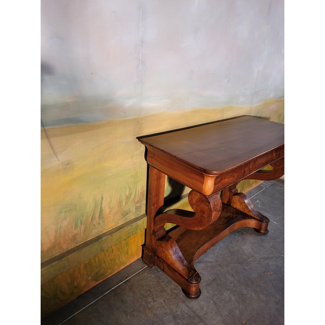 Brown Small Restoration Period Console in Walnut, 1830s For Sale - Image 8 of 12