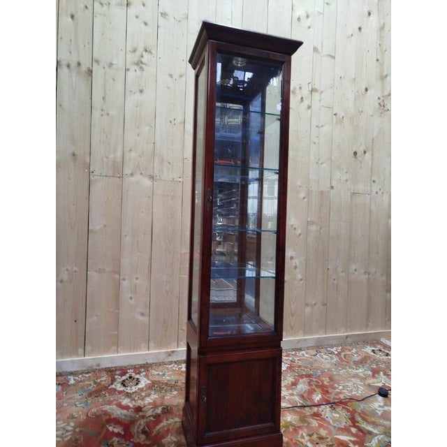 Traditional Narrow Display Case in Cherry Wood For Sale - Image 3 of 11