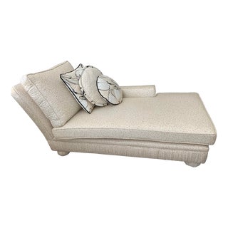 1950s Upholstered Chaise Lounge For Sale