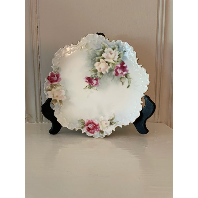 Late 20th Century R.C. Monbijou, Bavarian Rosenthal Plates Hand Painted Flowers Gilt Signed - Set of 4 For Sale - Image 9 of 13