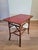 19th Century Victorian Era Chinoiserie Japonism Bamboo Burgundy Red Ceramic Tiled Tray Table For Sale - Image 4 of 17
