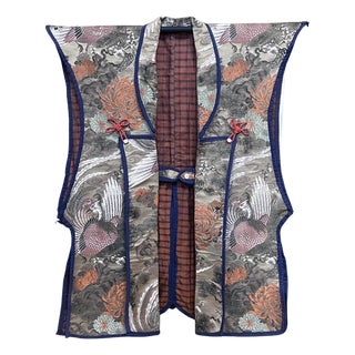 Japanese Ceremonial Brocade Jinbaori Vest Jacket For Sale