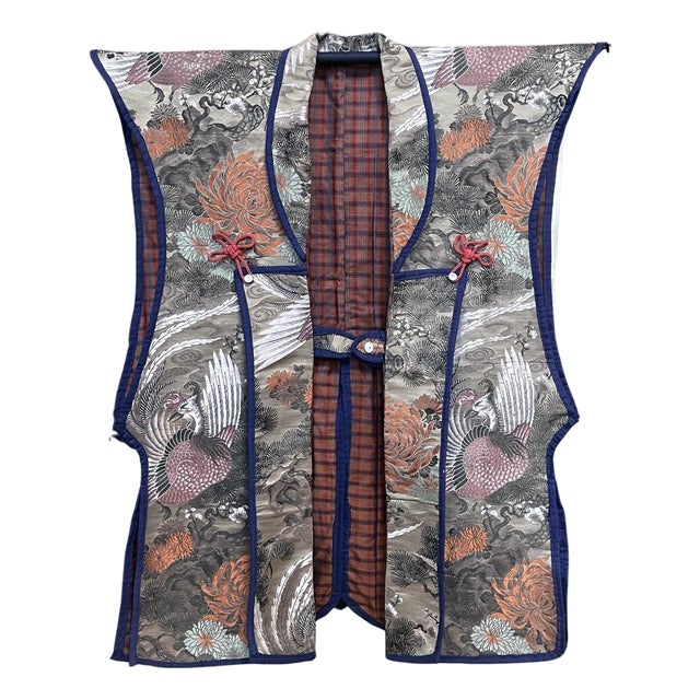 Japanese Ceremonial Brocade Jinbaori Vest Jacket For Sale
