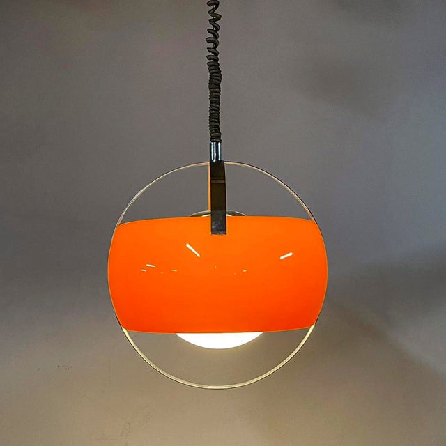 Space Age FHD00480-1 Spherical Orange Chandelier with Chrome Accents, 1970s For Sale - Image 14 of 18