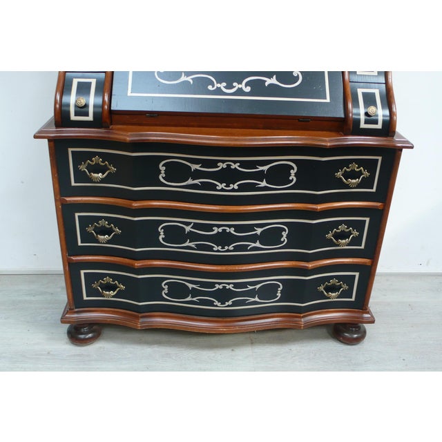Beige Baroque Style Secretary in Nutwood, 1960s For Sale - Image 8 of 9