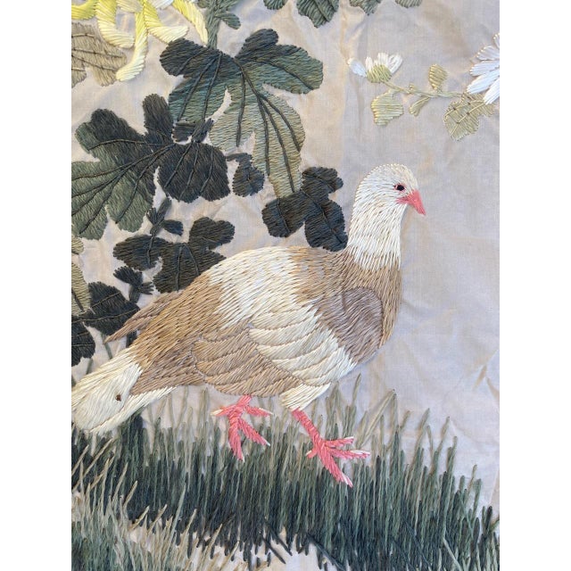 Vintage Silk Chinese Embroidery For Sale - Image 3 of 14