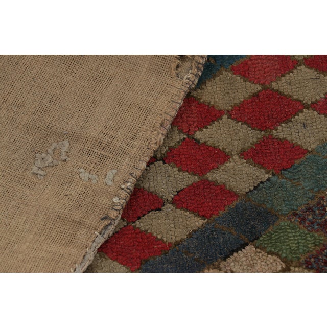 Beige Antique Hooked Rug With Geometric Medallions and Patterns From Rug & Kilim For Sale - Image 8 of 8