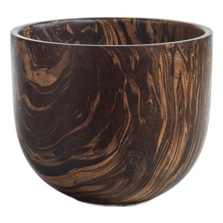 Vinceta Marbleized Straight Sided Mango Wood Bowl For Sale