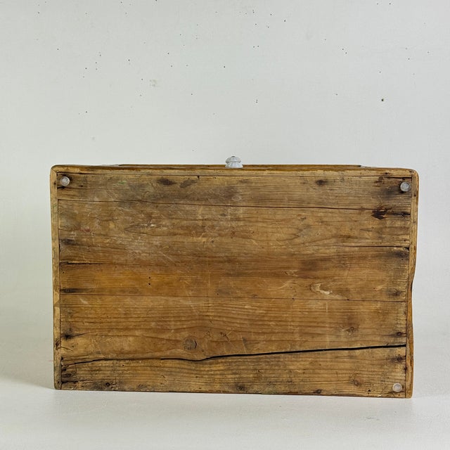 Antique Wooden Two Drawer Tabletop Cabinet With Dome Treasure Chest Top in Golden Brown For Sale - Image 16 of 16