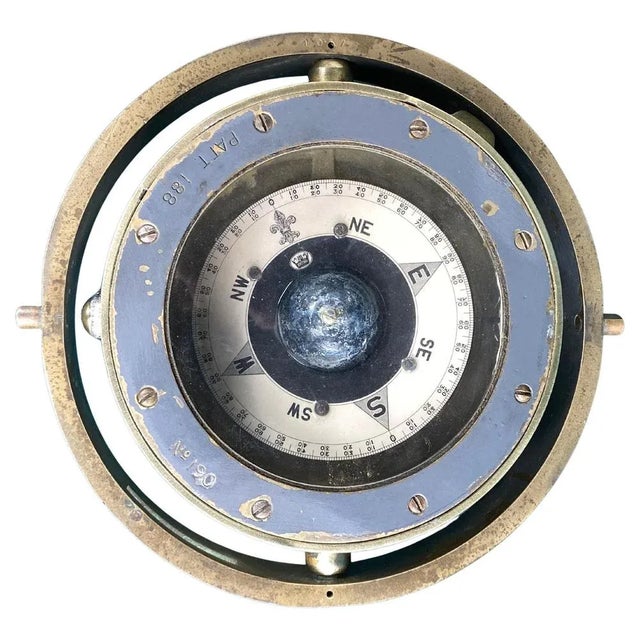 Antique Maritime Navy Compass For Sale - Image 9 of 9
