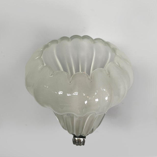 Metal Italian Art Deco Wall Lamps in Glass and Metal, 1930s, Set of 2 For Sale - Image 7 of 17