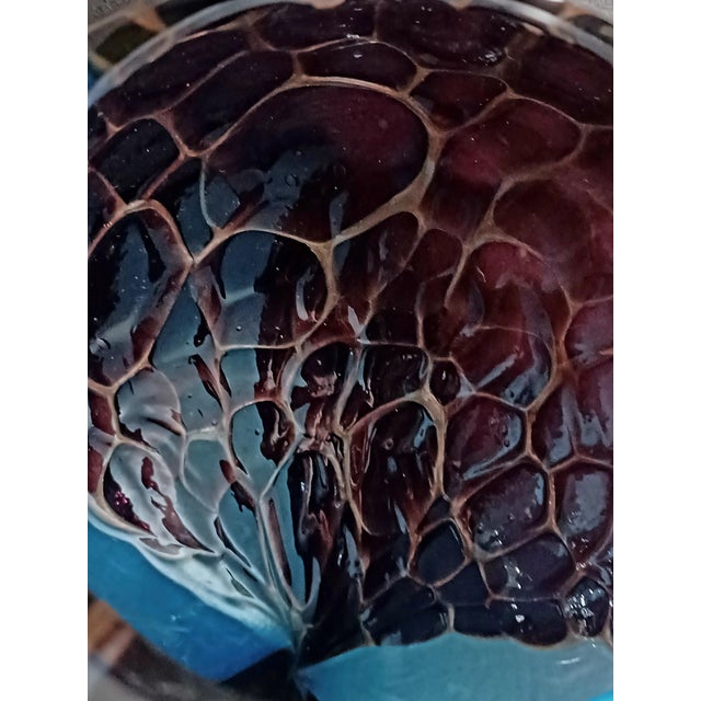 Eros Raffael Signed Murano Art Glass Teardrop Sculpture – Blue and Tortoiseshell For Sale - Image 16 of 16