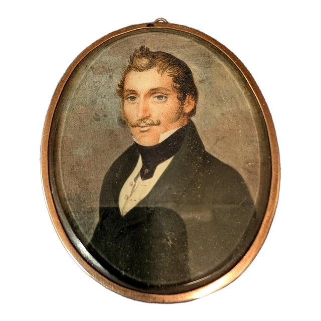 19th Century Miniature Painting of a Gentleman For Sale