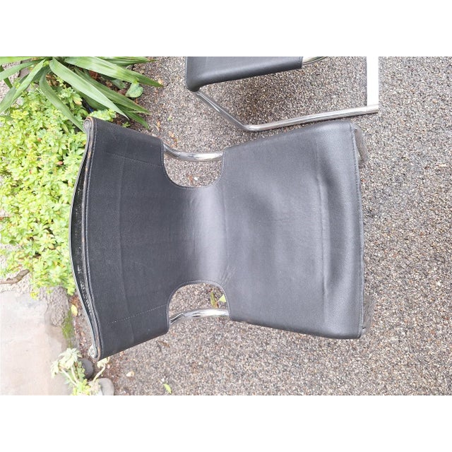 Model 920 Chairs in Chrome and Black Leather by Carlo Bartoli for T70, 1970s, Set of 6 For Sale - Image 15 of 18