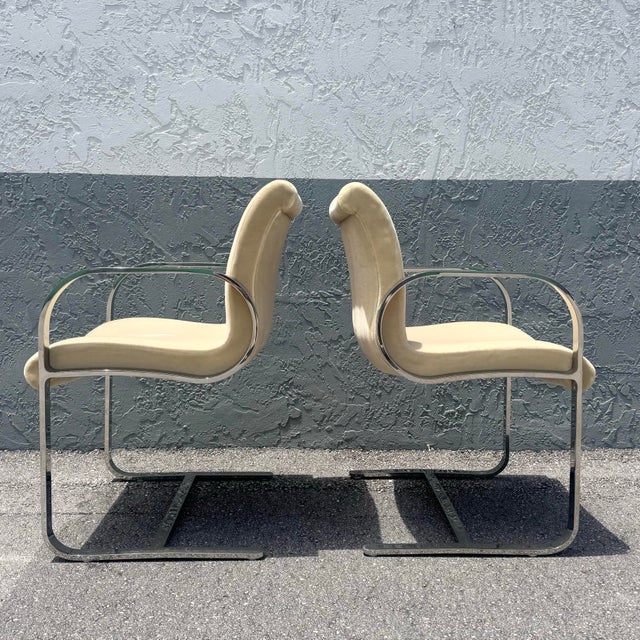 Mies Van der Rohe Mid Century Modern Miles Van Der Rohe Brno Style Cantilever Dining Chairs - Set of 4 For Sale - Image 4 of 10