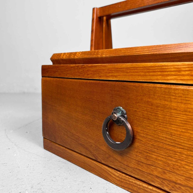 Vintage Japanese Wooden Sewing Case, 1980s For Sale - Image 6 of 12