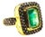 Bochic “Capri” Vintage Natural Diamond & Emerald Vintage Retro Ring Set In 18K For Sale