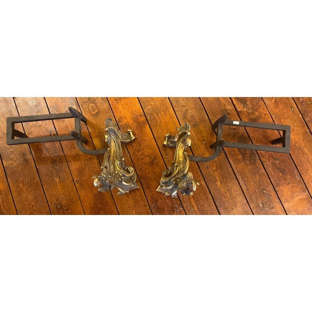 19th Century Luigi XC Bronze Andirons, Set of 2 For Sale - Image 5 of 9