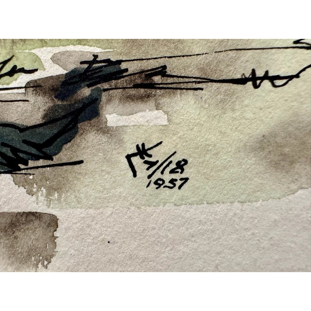 Henry Emil Salloch Original Watercolor on Paper St. Lawrence River, 1957. For Sale In Atlanta - Image 6 of 8