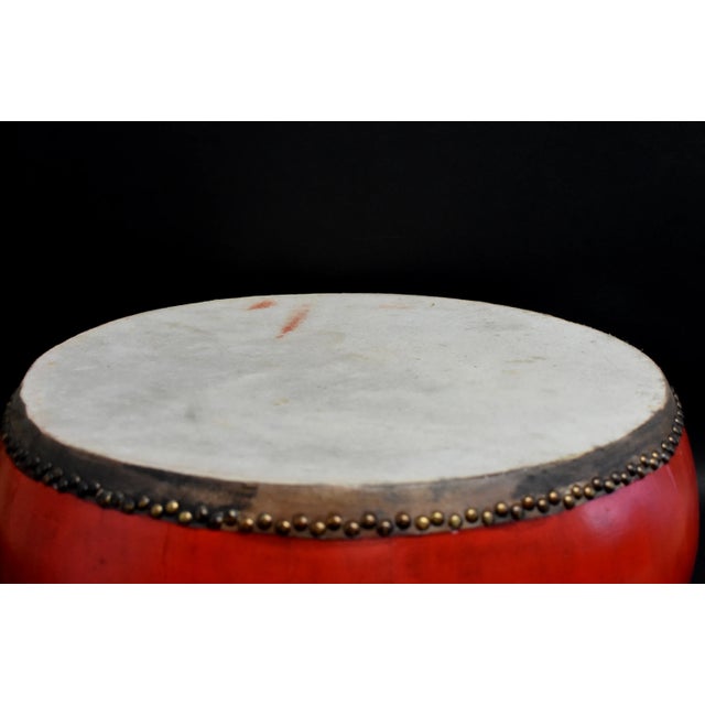 Red Lacquer Drum 26" For Sale In Los Angeles - Image 6 of 13