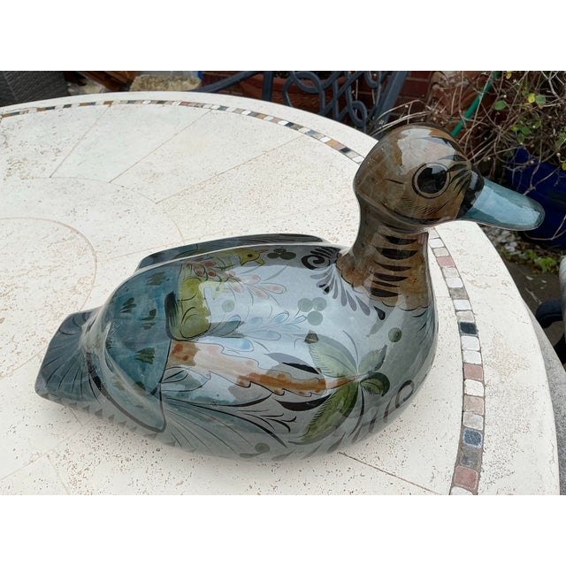 Collectible Tonala Glazed Ceramic Duck For Sale - Image 11 of 12