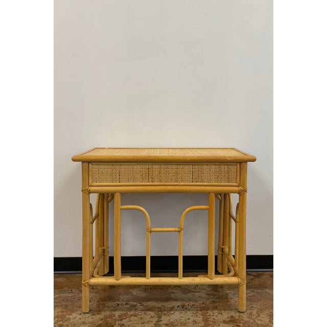 Vintage Bamboo and Rattan Desk, Scandinavian For Sale - Image 9 of 16
