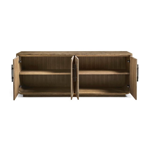 Rustic Modern Leather Front Credenza For Sale - Image 13 of 13