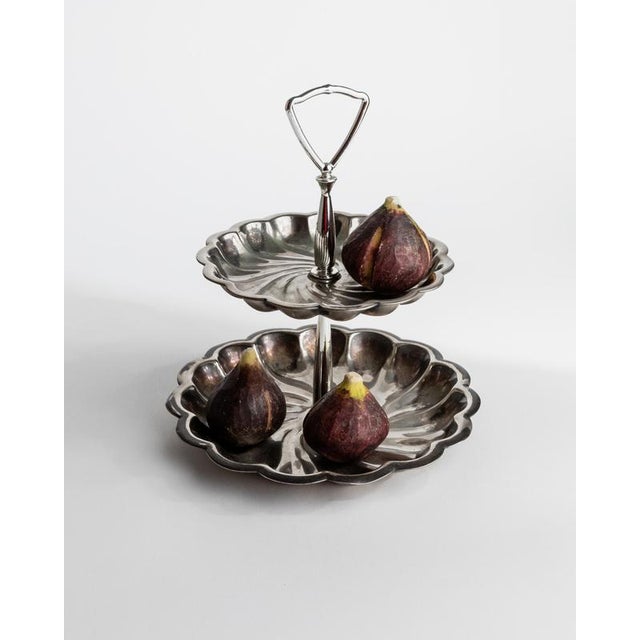 Silver Vintage Silver-Plated Étagère, Italy, 1950s For Sale - Image 8 of 10