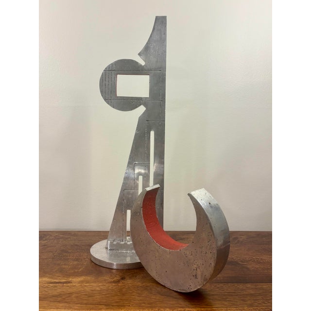 Mid-Century Modern 1977 Signed Aluminum Abstract Sculpture by Beni Winkler For Sale - Image 3 of 11