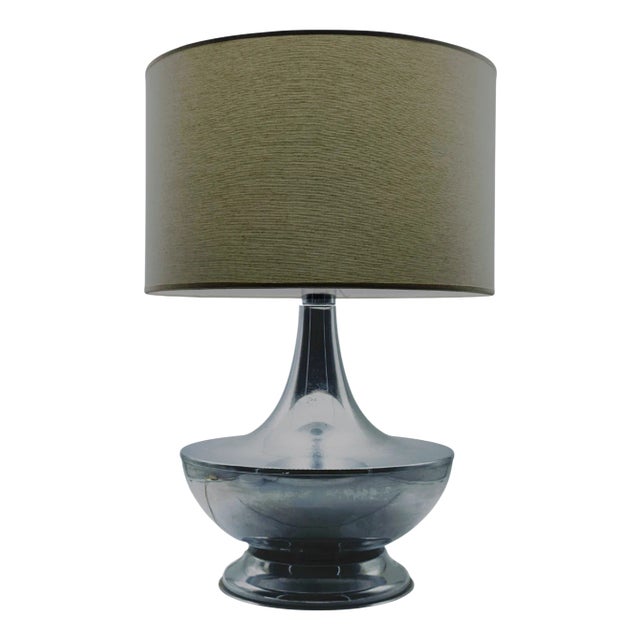 Vintage Table Lamp with Chrome Base, 1970s For Sale