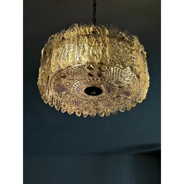 Glass Pendant Lamp with Crystal Glass Elements by Carl Fagerlund for Orrefors, Sweden, 1960s For Sale - Image 7 of 18