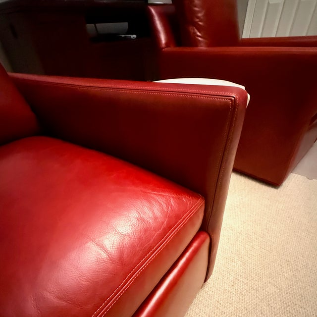 C R Laine Red Leather Chairs For Sale - Image 11 of 12