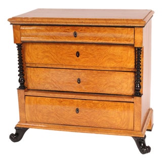 Antique Biedermeier Style Birch Chest of Drawers For Sale