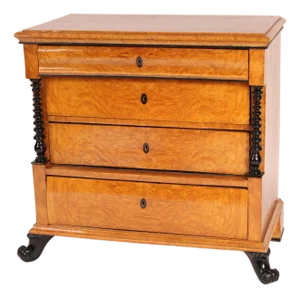 Antique Biedermeier Style Birch Chest of Drawers