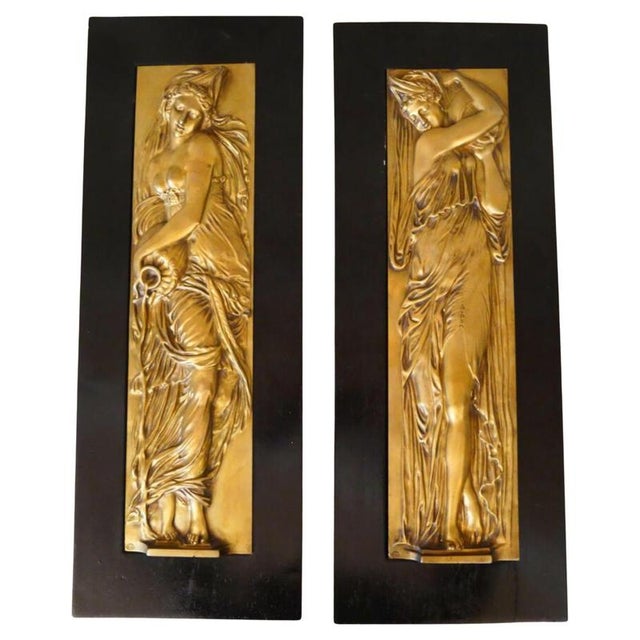 Art Deco Reliefs with the Nymphs of the Fountain, Early 20th Century, Bronzes, Set of 2 For Sale - Image 13 of 13