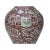 Vintage Copper Red Phoenix Flower Graphic Foo Dog Ear Ceramic Fat Pot Vase For Sale - Image 9 of 11