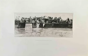Federico Faruffini, Le Sacrifice Egyptien d'Une Vierge au Nil, Etching, 1870s