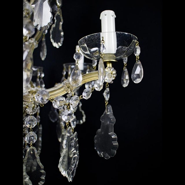 Maria Teresa Chandelier with 6 Lights in Bohemian Crystal, 1950s For Sale - Image 9 of 11