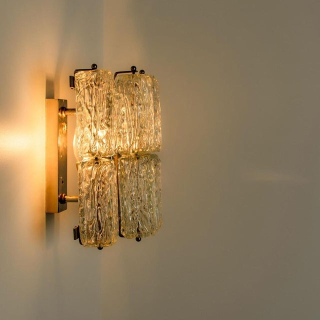 Metal Square Glass Wall Lights by J. T. Kalmar for Kalmar, 1970s, Set of 2 For Sale - Image 7 of 14