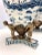 Chinoiserie Pair of Tall Chinoiserie Blue and White Urns With Bronze Figural Mounts For Sale - Image 3 of 8